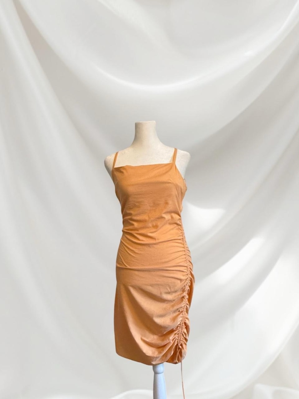 emory park Ruched Mini Dress in Orange
